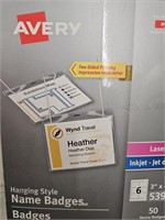 Avery Hanging Name Badge Kit for Laser/Inkjet