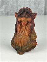 Wooden hand carved Norway Troll girl
