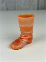 Antique Glass Boot Tomato Cream