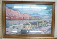 Santa Fe Railroad Print, Foggy