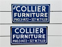 Pair of Porcelain Furniture Trade Signs