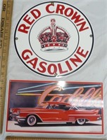 Reproduction Porcelain Signs Red Crown Cadillac