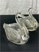 Antique Glass Swan dishes