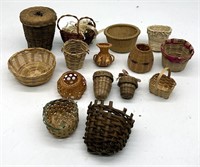 Grouping of Miniature Handmade Baskets