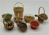 Grouping of Miniature Handmade Easter Style Basket