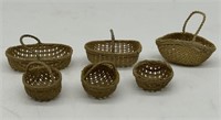 Grouping of 6 Teeny Tiny Baskets