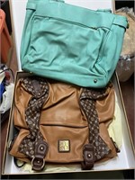 jose hess teal brown hand bag and merona