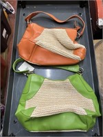 2 madison and max purses 1 green 1 orangish