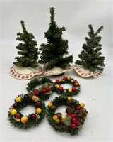 Mini Christmas Wreaths & 3 Trees
