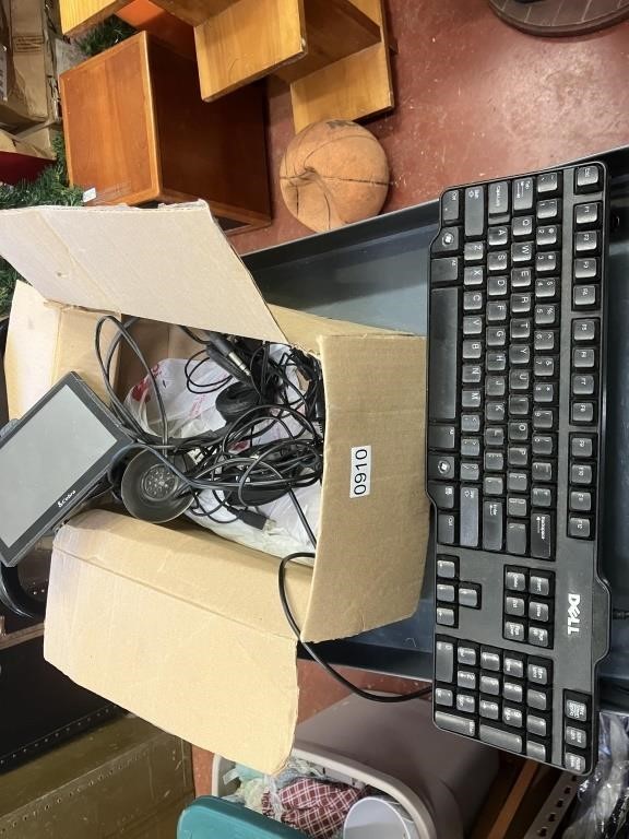 cobra gps, mouse and a dell keyboard