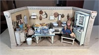 Vintage Kitchen Diorama / Doll House w Contents