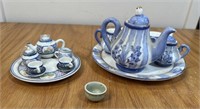 Two Mini Tea Sets & Extra Celadon Mini Bowl