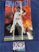 Ken Griffey jr poster and baseball card lot. The