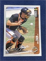 Greg Zaun sulfur signature baseball card Orioles
