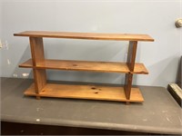wooden 3 shelf unit  47.5 x 9.5 x 26,5"