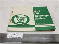 Vintage Quaker State Oil Change Stickers