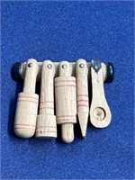 Miniature dollhouse wooden utensils