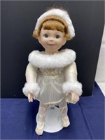 Winter ballerina porcelain doll