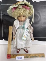 Porcelain doll Diana Effner with stand