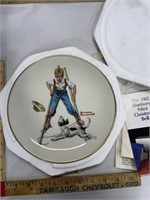 1981 Norman Rockwell plate boy on stilts