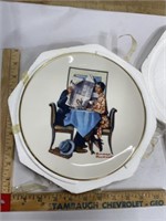 1981 Norman Rockwell plate breakfast conversation