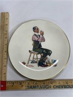 1987 Norman Rockwell plate man threading a needle