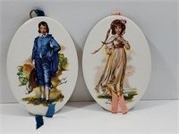 Pair Vintage Wall Plaques