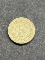 40’s Wooden nickel school token Curtis school