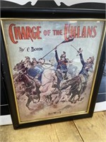 1904 Framed Sheet Music Charge of the Uhlans
