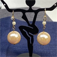 Large Pearl ball earrings