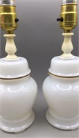 White Milk Glass Ginger Jar Lamp