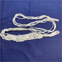 White fabric beaded belt