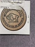 Wooden “Nickel” token Coin club show