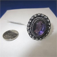 Synthetic Amethyst Ring Size 9