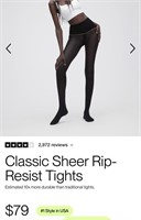 Size 3XL Sheertex Classic Sheer Rip-Resist Tights
