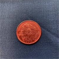 1975 Mardi Gras token red, Cleopatra