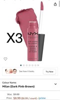 X3 NYX PROFESSIONAL MAKEUP Soft Matte Lip Cream,