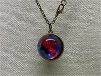Galaxy Ball Space Pendant & 18" Necklace Chain