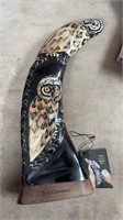 Hand carved Buffalo horn (owl) made in canada