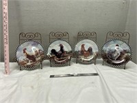 Lot Of Rooster Plates w/ Stands