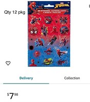 12 x Spiderman Sticker Sheets, 4ct - loot bag,