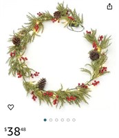 Christmas Garland with Red Berries, Artificial