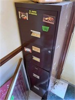 Brown 4 drawer file cabinet