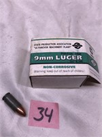 9mm Luger Pistol Cartridge