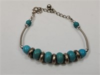 Turquoise Agate Bead Bracelet