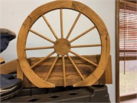 wagon wheel planter 15" x 7"x 12" tall