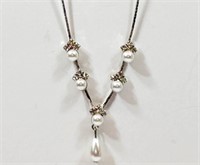 Austrian Crystal Y Necklace 18"