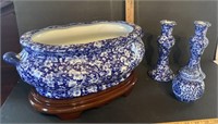 White and blue china