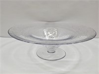 Art Glass Pedestal Bowl Bubbles
