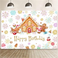 $24  MEHOFOND 7x5ft Gingerbread House Backdrop